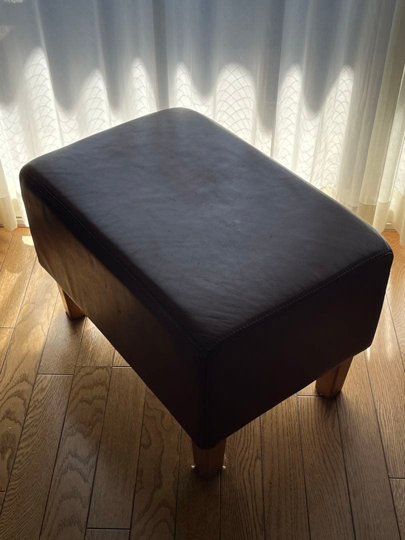 無印良品　オットマン　オーダー品　天然牛革　キャメル