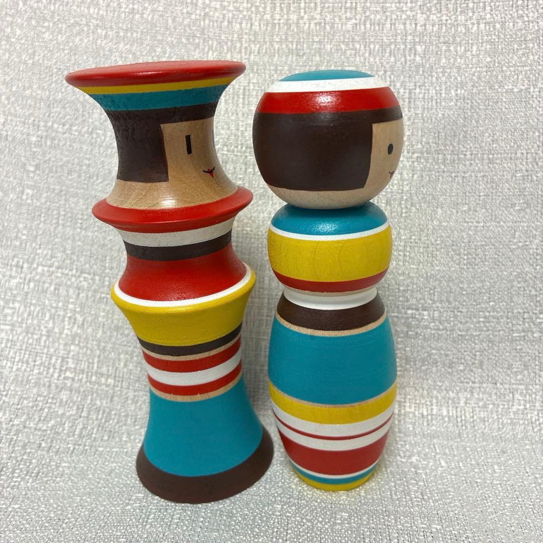 ルビンのこけし　カラフル　ペア　　　佐藤卓　阿保正文