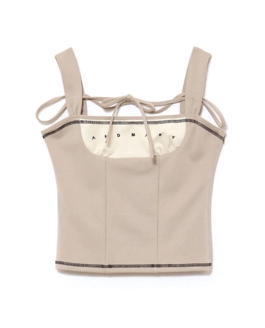 トップス andmary Luca stitch tops beige