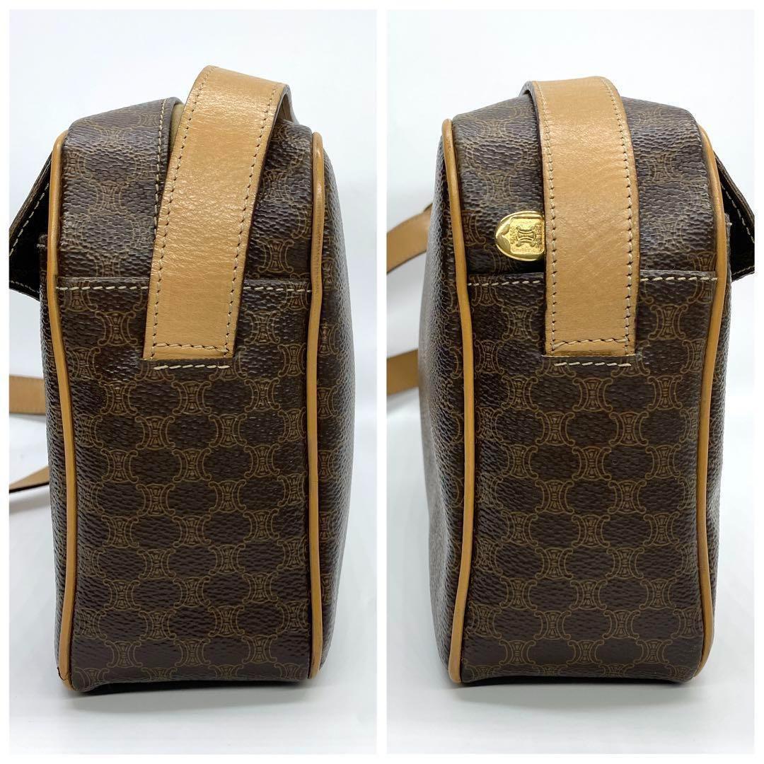 CELINE セリーヌ ショルダーバッグ レザー PVC マカダム ブラウン