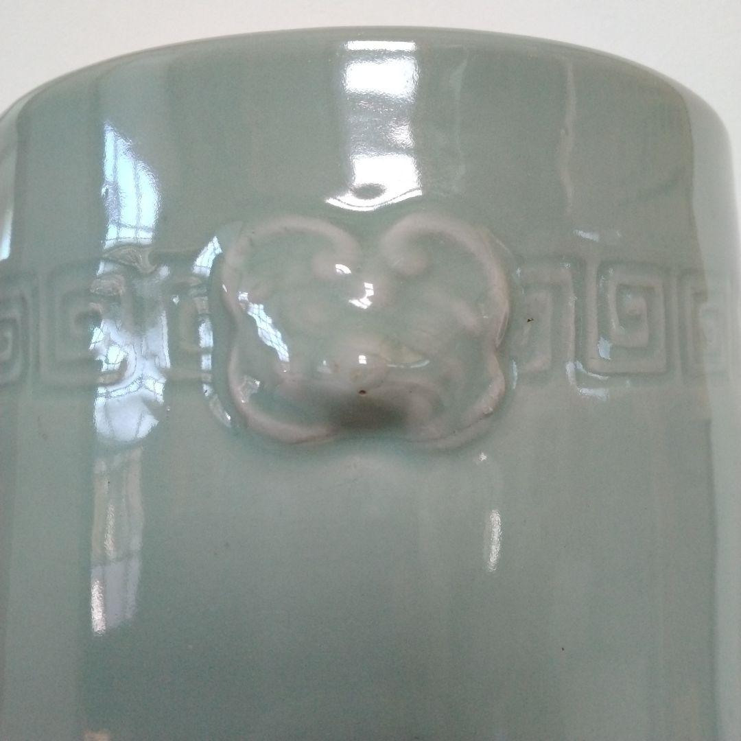 江戸後期 鍋島焼 青磁 獣面 手あぶり 火鉢 19世紀頃 磁器 古美術 骨董