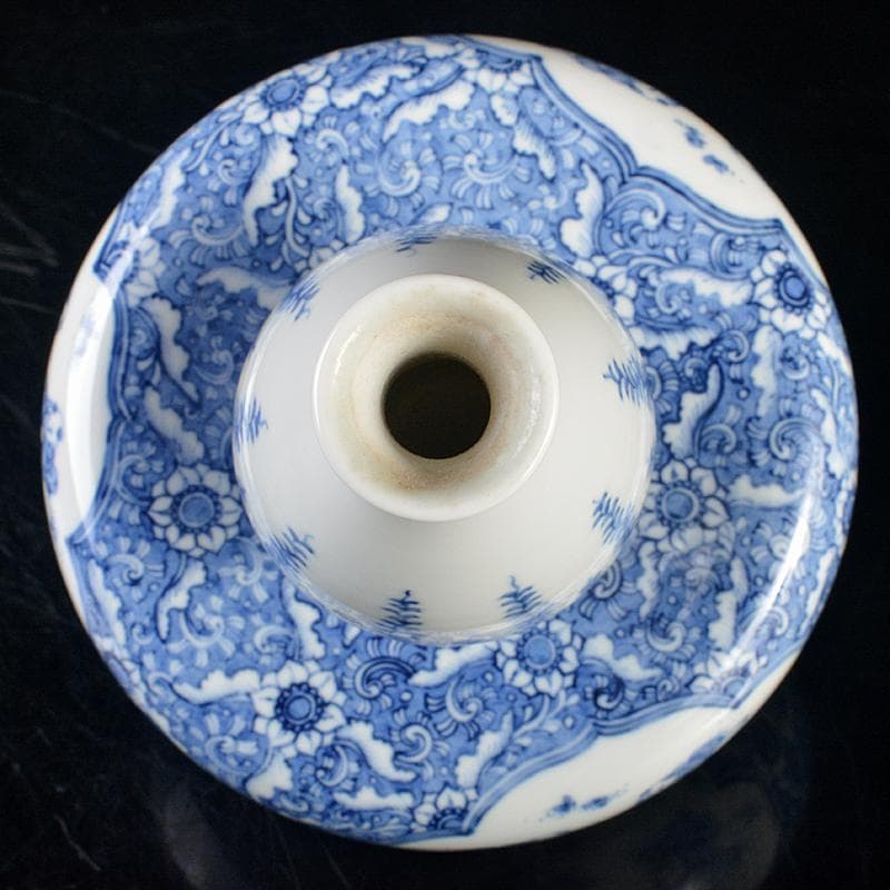 渋草焼　渋草柳造窯　染付　唐子花唐草文　瓢箪瓶　M　R5287B