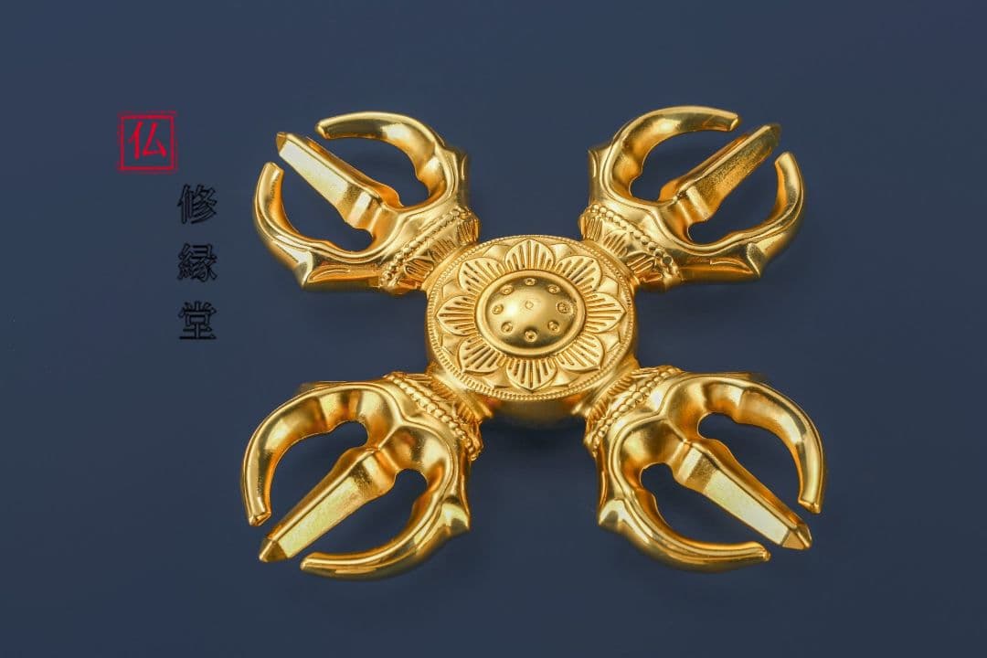 【修縁堂】真言密教 法器 鎮壇用品 羯摩輪金剛輪宝 一組 仏教法具