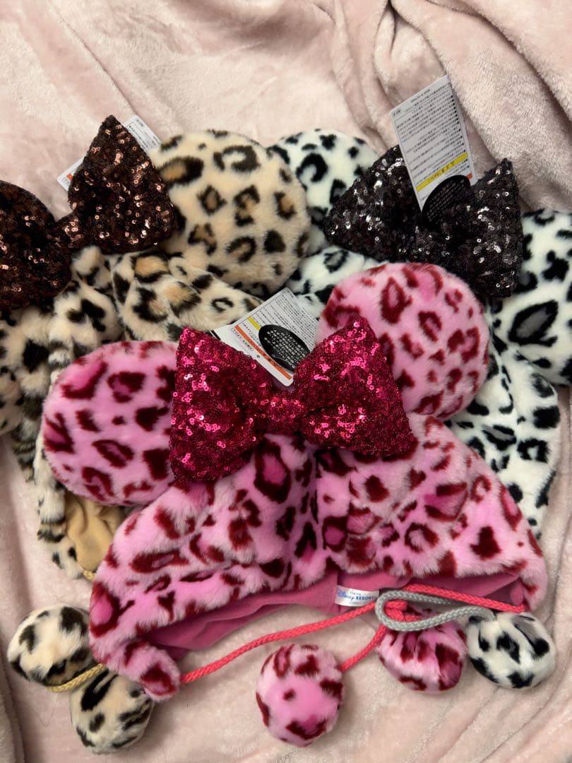 ディズニー　ヒョウ柄　ファンキャップ　ヒョウ柄