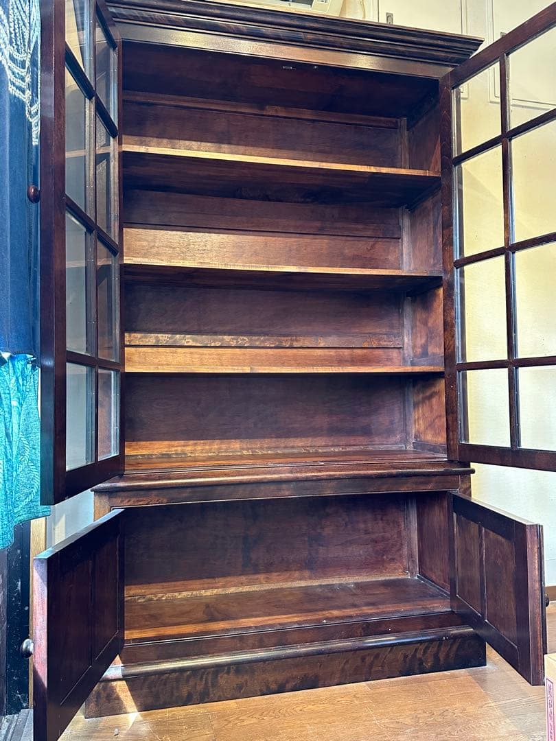 松本民芸家具　Ｅ型書棚　ガラスケース　飾り棚　美品