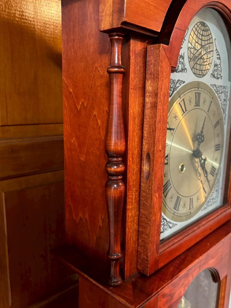 柱時計　振り子時計　Tempus Fugit　ホールクロック　アンティーク