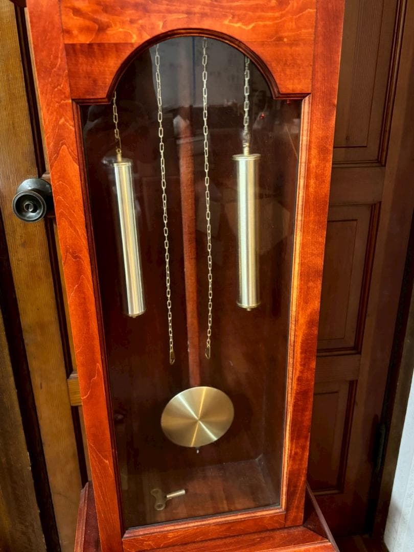 柱時計　振り子時計　Tempus Fugit　ホールクロック　アンティーク