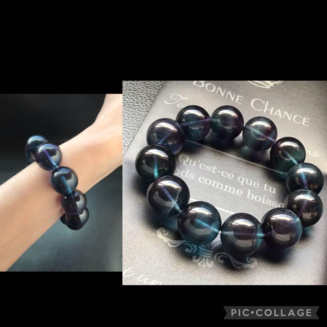 ブルーフローライト 大玉ブレス❣️16.5cm