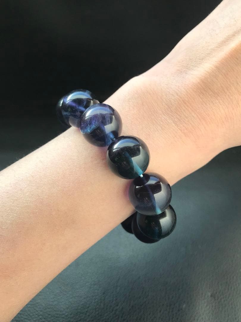 ブルーフローライト 大玉ブレス❣️16.5cm