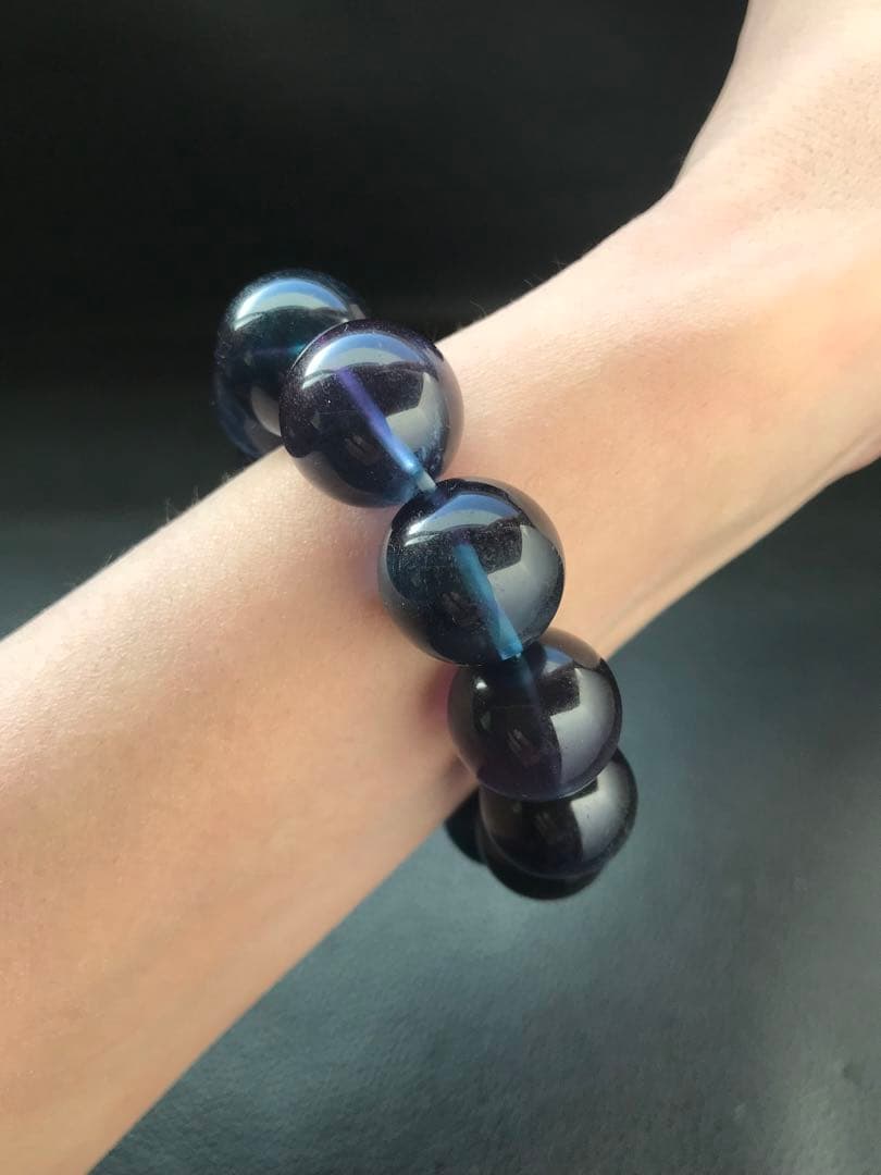 ブルーフローライト 大玉ブレス❣️16.5cm