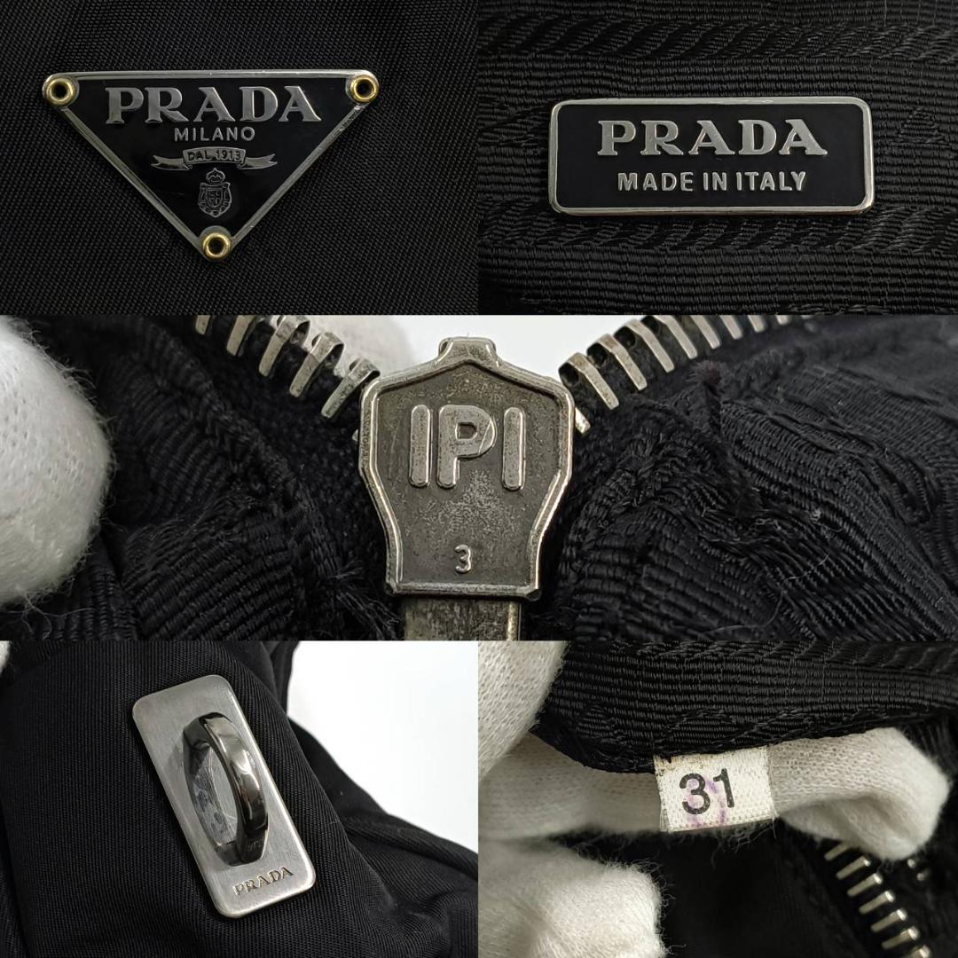 希少✨人気　プラダ ミニボストン ハンド トート 三角ロゴ ナイロン 革 黒