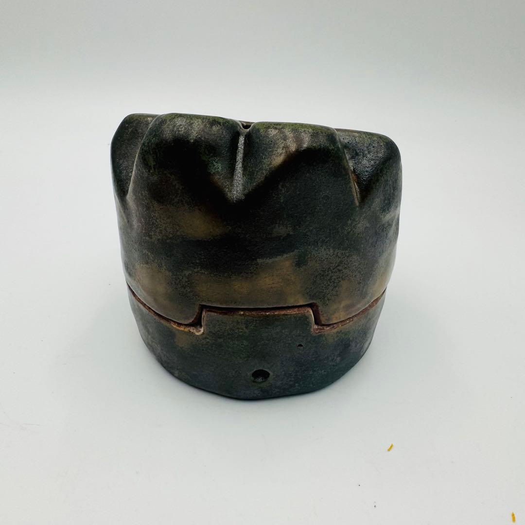 【五雲窯　前田喜代範　九曜紋瓦頭　香炉　共箱】骨董　アンティーク　インテリア