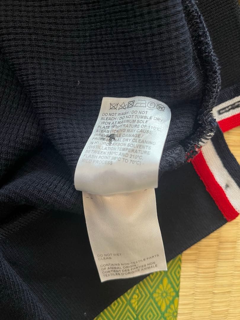 トムブラウン/ネイビーワッフル ラグランスリーブ 4BARフーディー/M