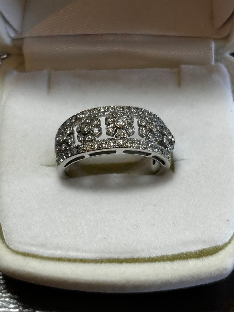 花モチーフ K18 750リング D0.433