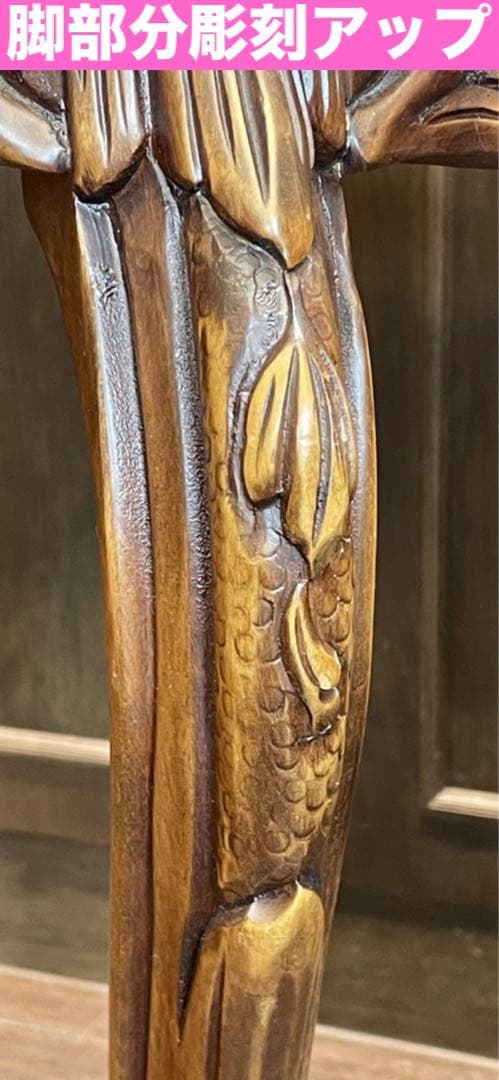 希少♦️最高級 アンティーク♦️猫脚 サイドテーブル♦️彫刻♦️ライトブラウン♦️送料込