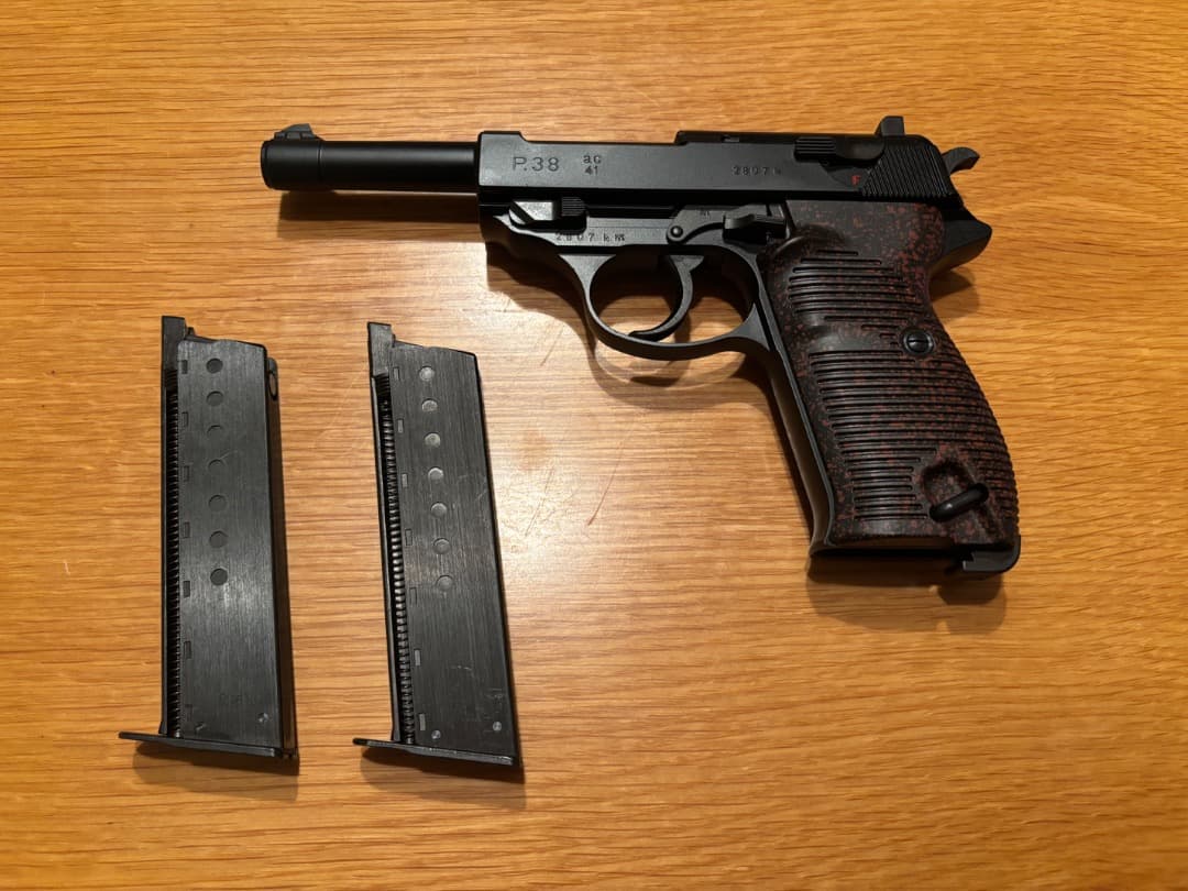マルゼン MARUZEN ワルサー P38 ガスブローバック スペアマガジン付き