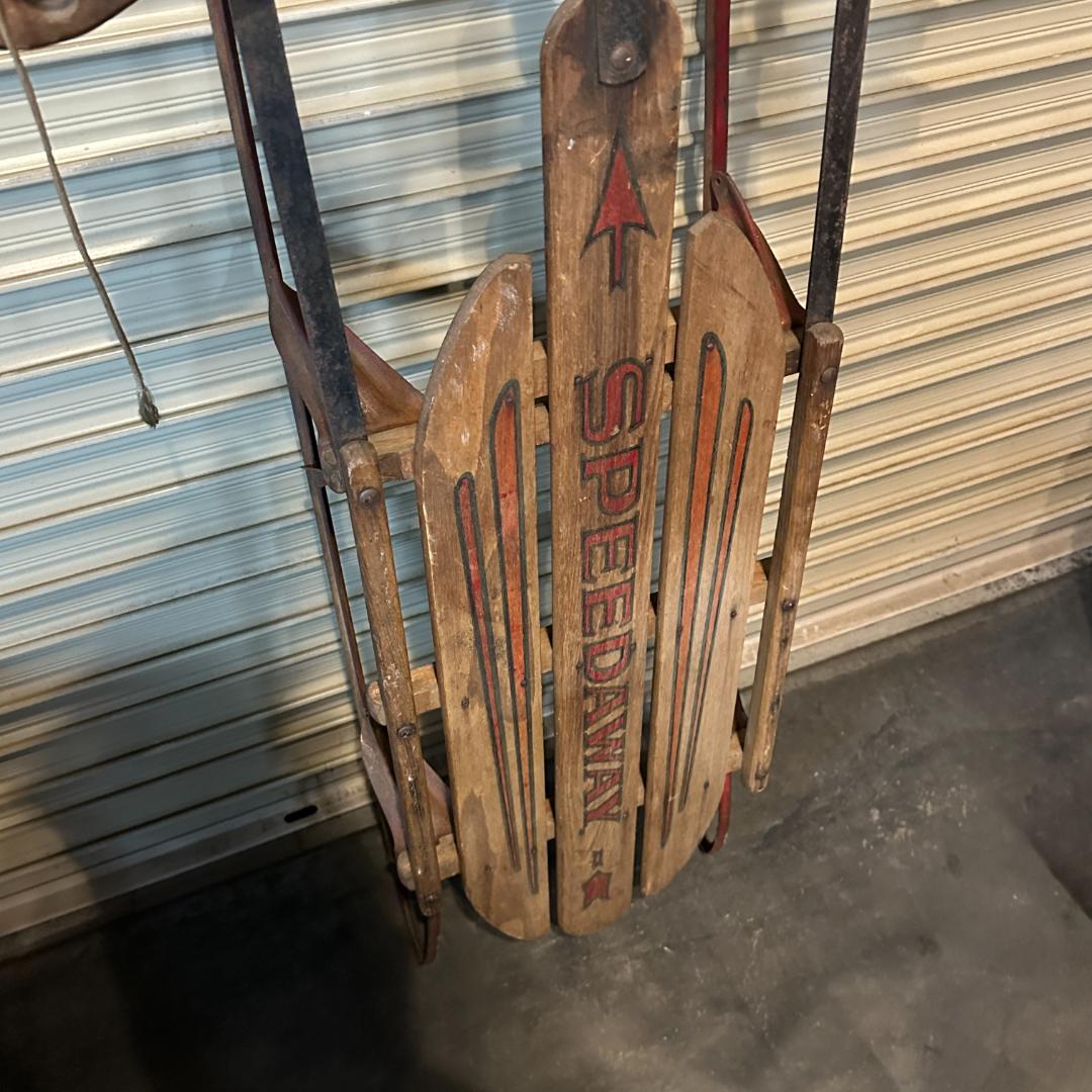 ヴィンテージ 木製 ソリ「SPEEDAWAY」アメリカ製 レトロ 店舗什器
