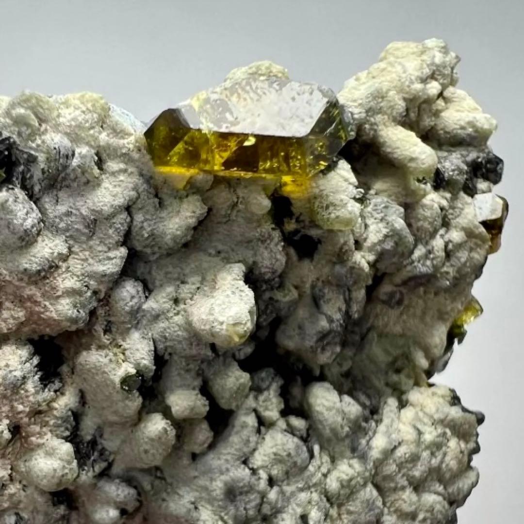 超珍品！アンドラダイトガーネット×ベスビアナイト×ダイオプサイト共生結晶標本