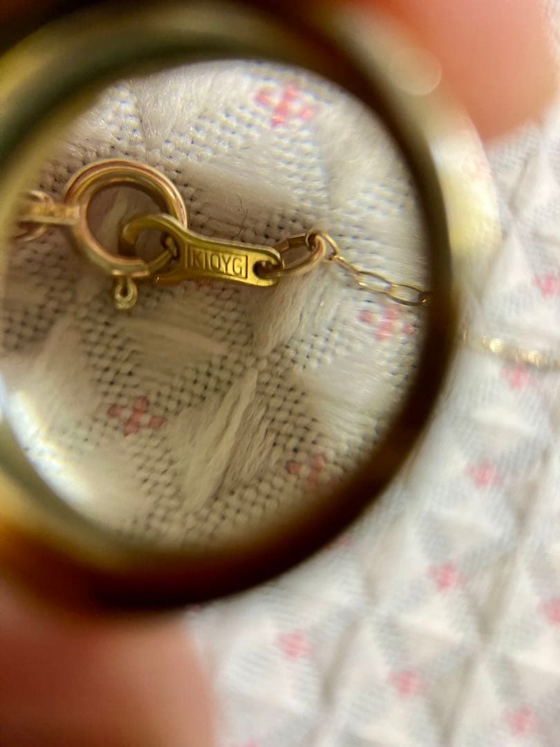 K10YG＊とてもかわいいパライバトルマリン＆ダイヤの両吊りネックレスです