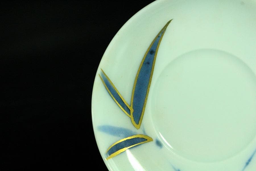 注瓶 碗 揃 金彩竹紋 杯 十二客 シロップ呑 共箱(K-RC958)