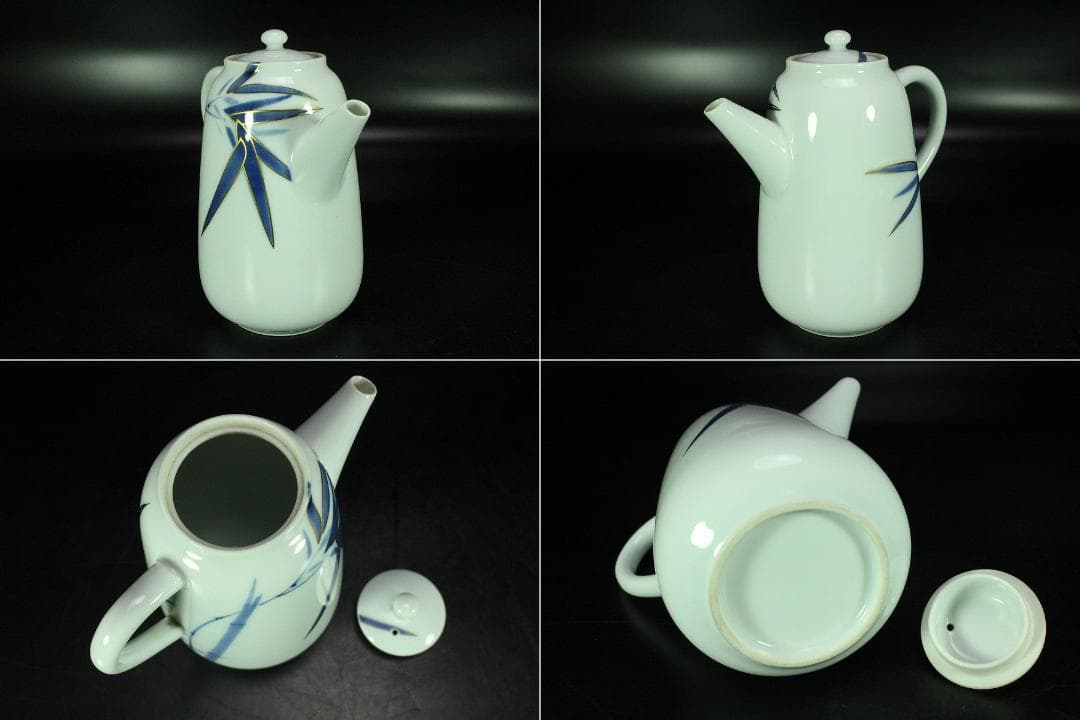 注瓶 碗 揃 金彩竹紋 杯 十二客 シロップ呑 共箱(K-RC958)