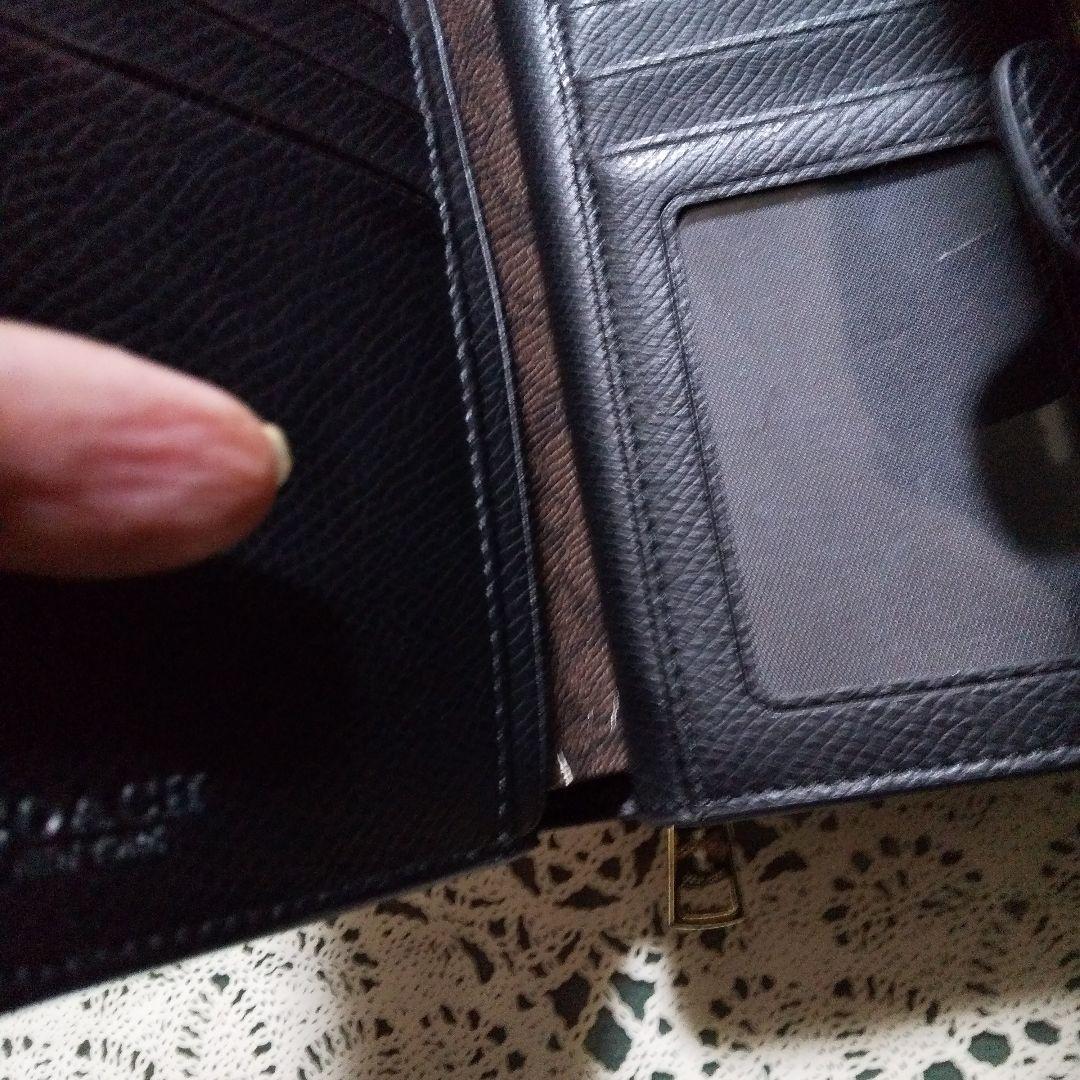 正規品❗️COACHブラックレザー 二つ折り財布 ❣️美品。ゴールドロゴ