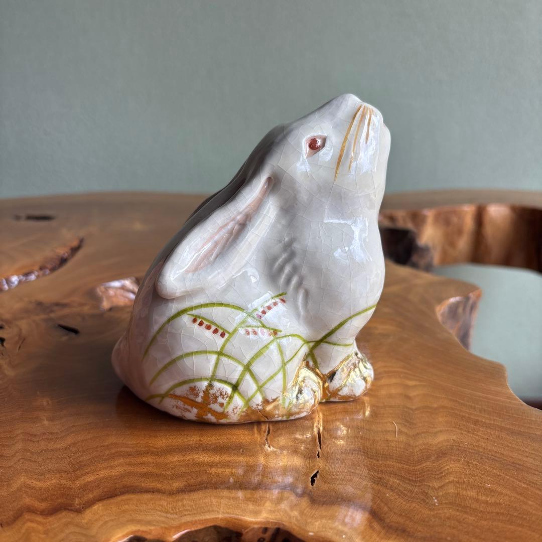 六兵衛窯 兎年 「はな兎」干支置物 清水焼 陶芸 たち吉 共箱