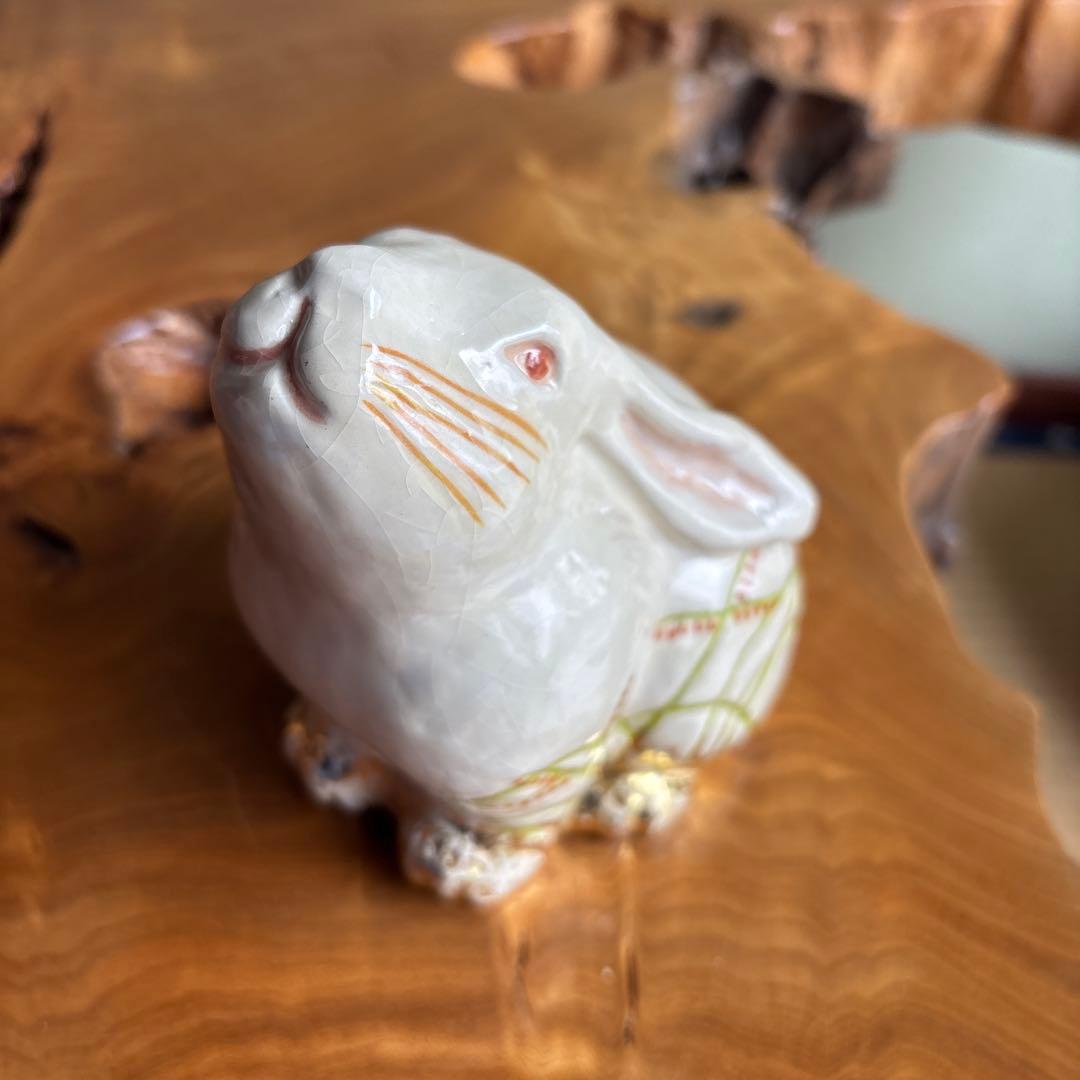 六兵衛窯 兎年 「はな兎」干支置物 清水焼 陶芸 たち吉 共箱