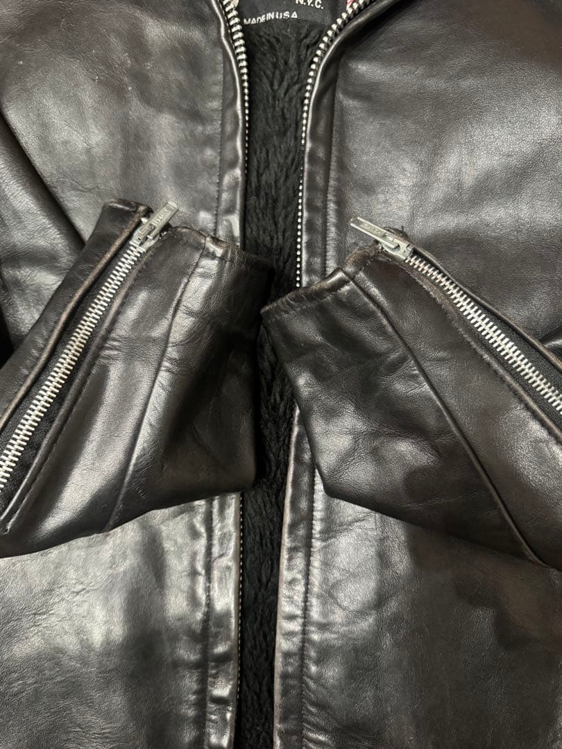 Schott ブラック レザー シングルライダース