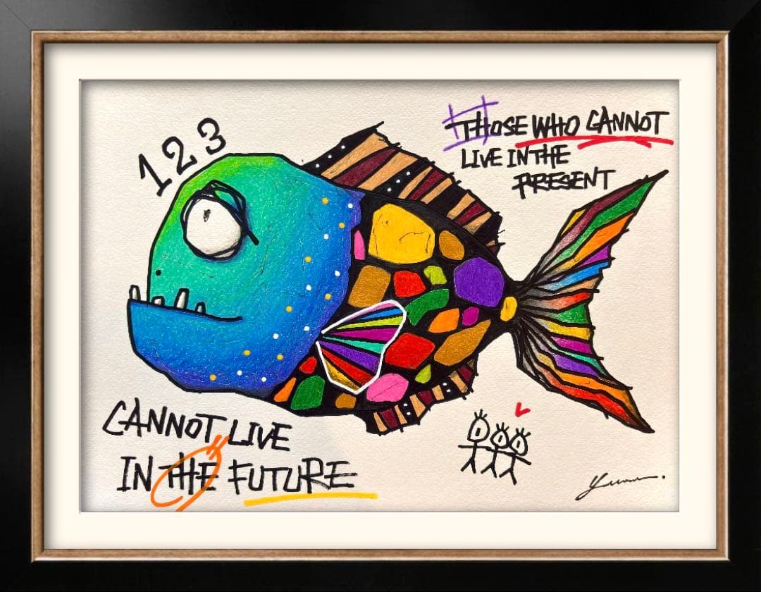 に*け様 「 余命１年 」｜絵画 原画 抽象画 絵 動物画 ドローイング 画家