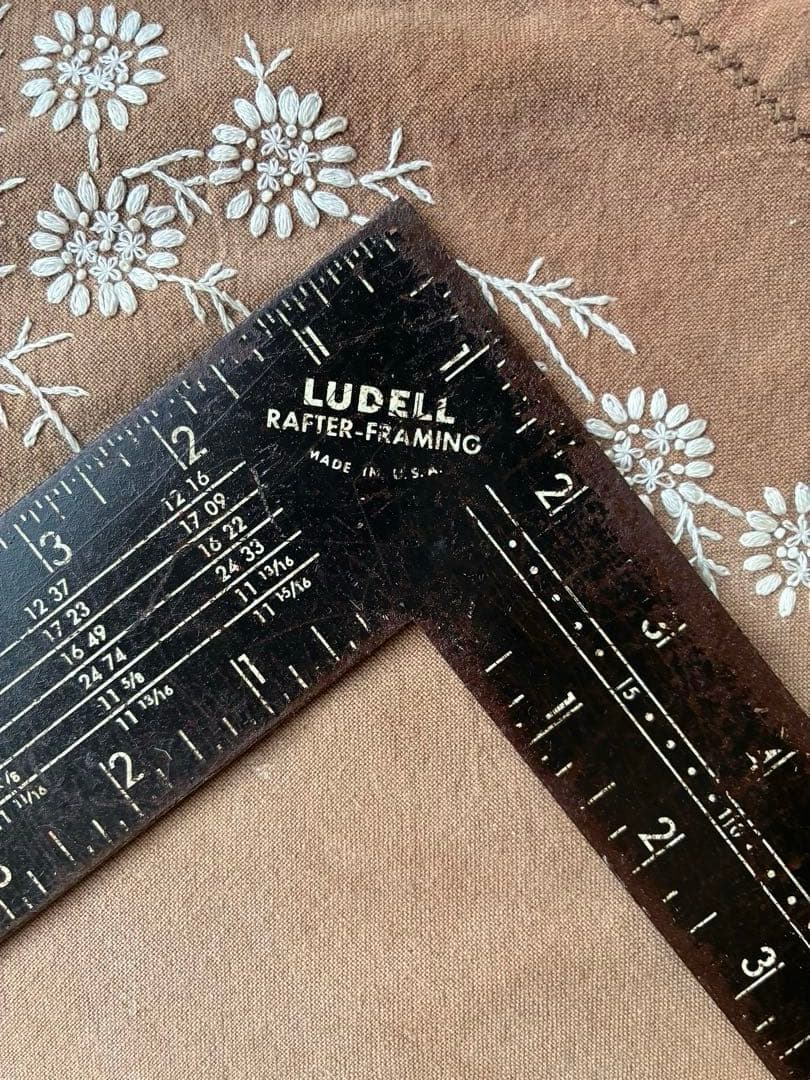 アンティーク　L字　スケール　ルーラー　定規LUDELL 建築家　大工　特大レア