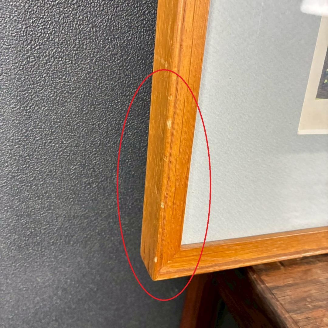 【最終値下げ】牧野宗則「小川のある風景」木版画 1978年制作 直筆サイン入り