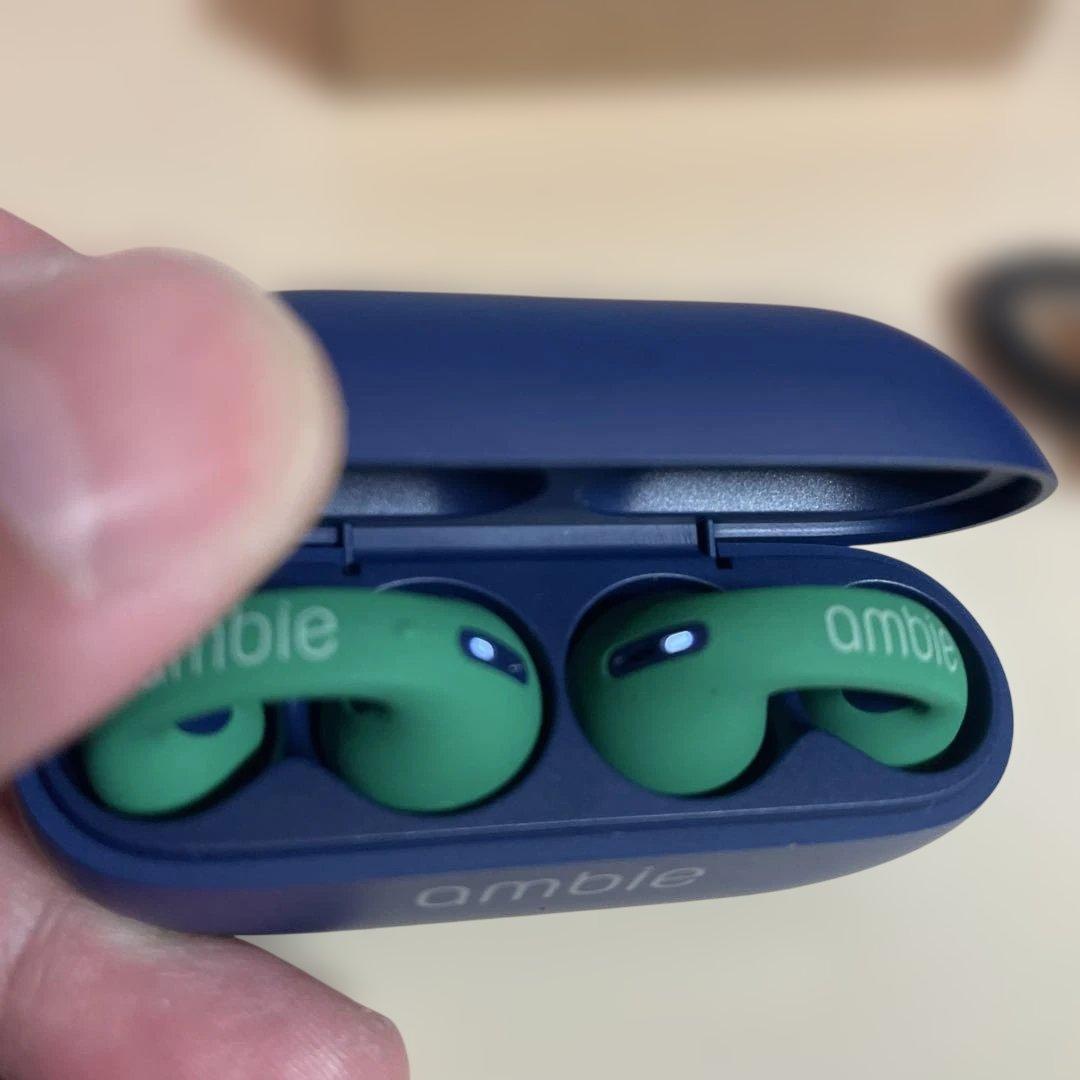 【一回のみ使用】ambie AM-TW02 GREEN×INDIGO