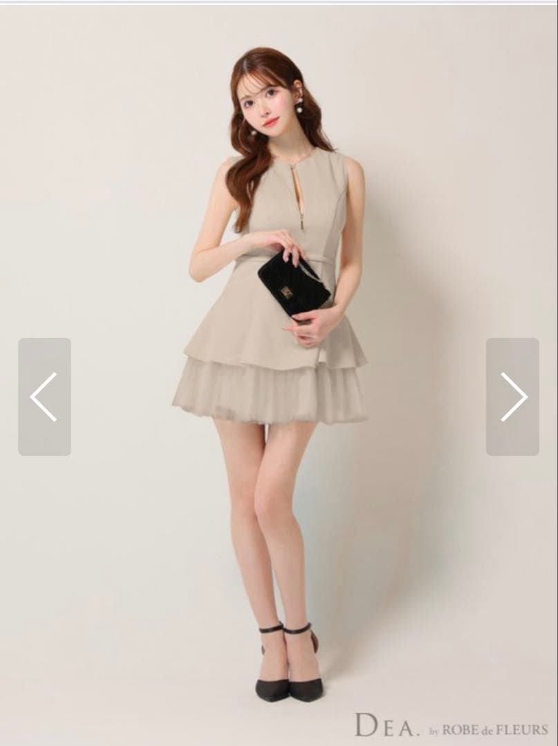 DEA./ディアノースリーブ/チュール/ フレア/ ミニドレス/ キャバドレス
