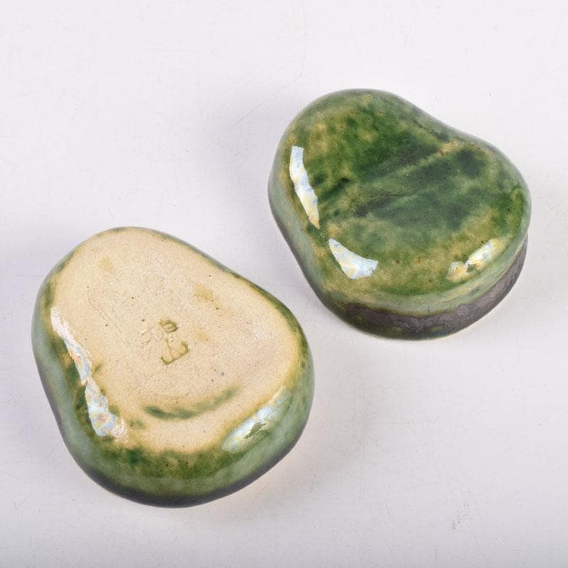 茶道具　桃山窯造　御題　笑み香合　共布共箱　C　8393