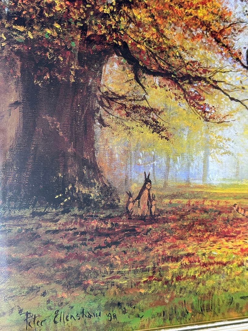 ピーター　エレンショウ　くまのプーさん　紅葉　ディズニー　額付き