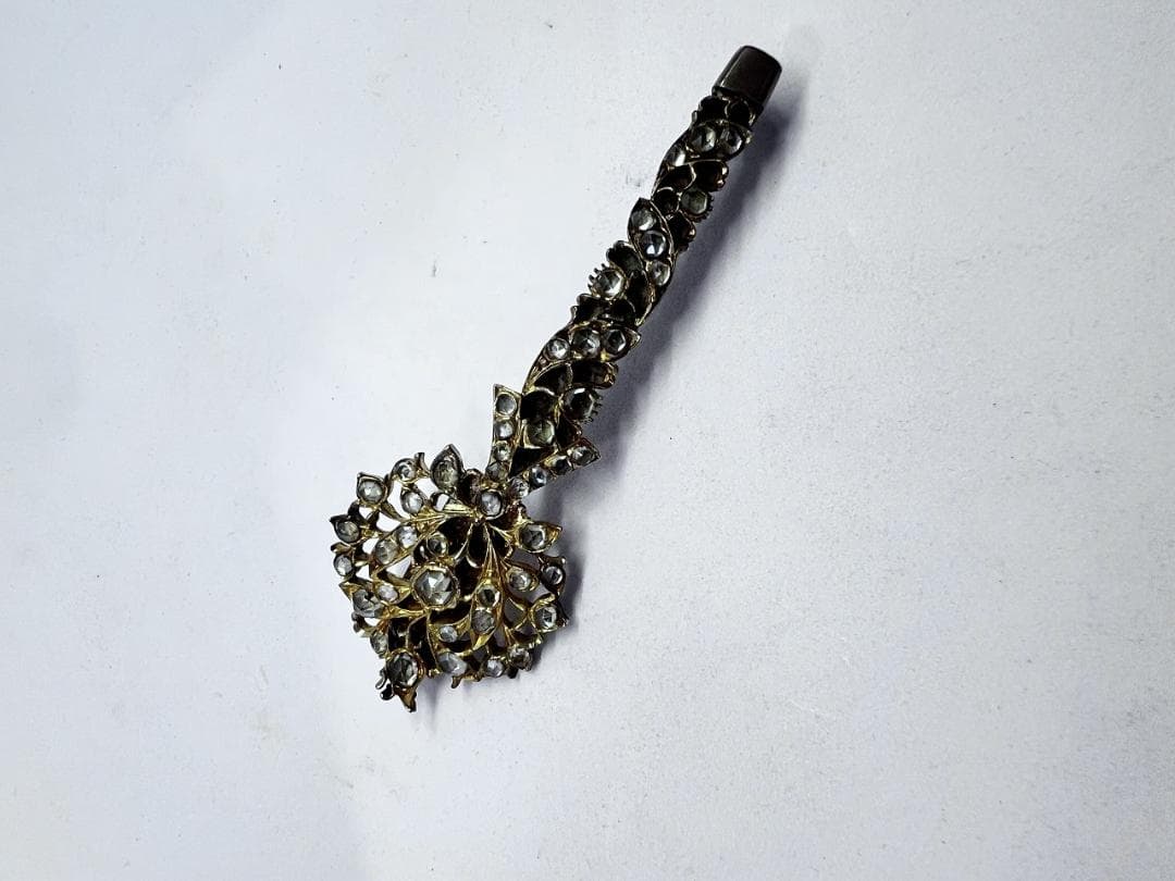 ブローチ③　水晶　ローズカット　ジョージアン