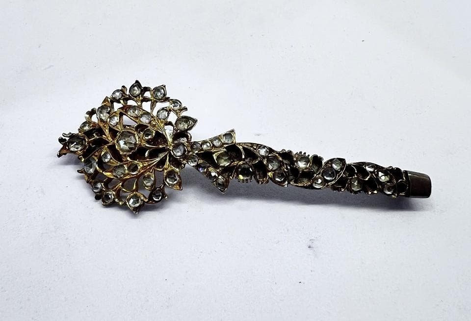 ブローチ③　水晶　ローズカット　ジョージアン