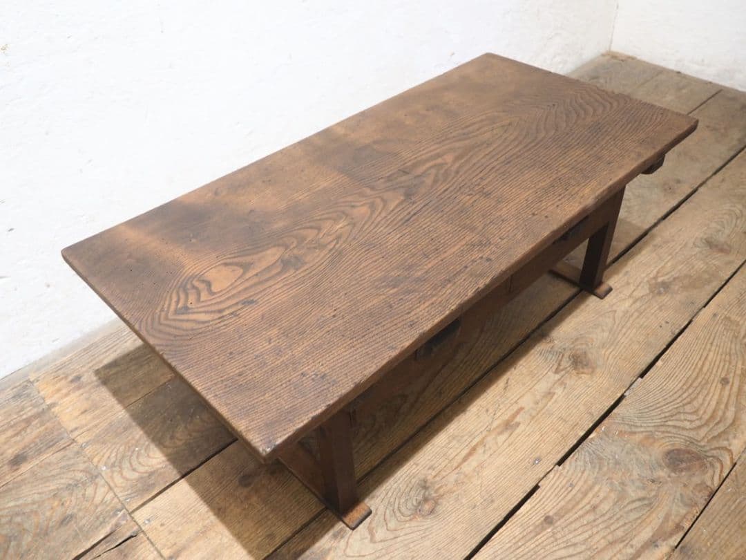 1313 アンティーク　栗の文机　ローテーブル　引き出し　収納棚　レトロ　展示台