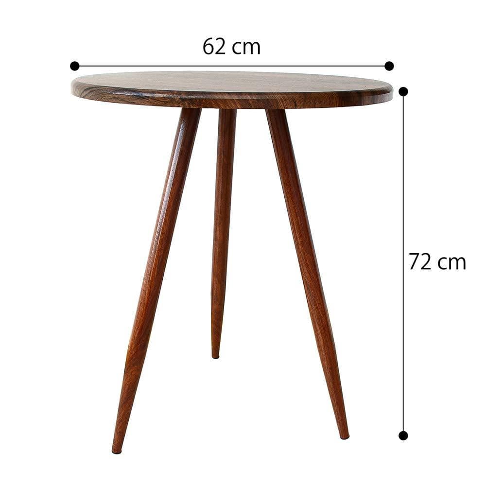 モダン 直径60cm 赤いクルミの北欧風丸テーブル 高さ72cm