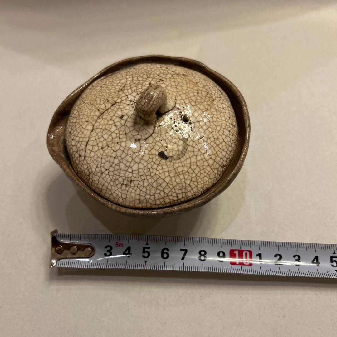 『値引き』【珍品】ビンテージ・アンティーク　骨董　貫入　宝瓶　急須　絞りだし