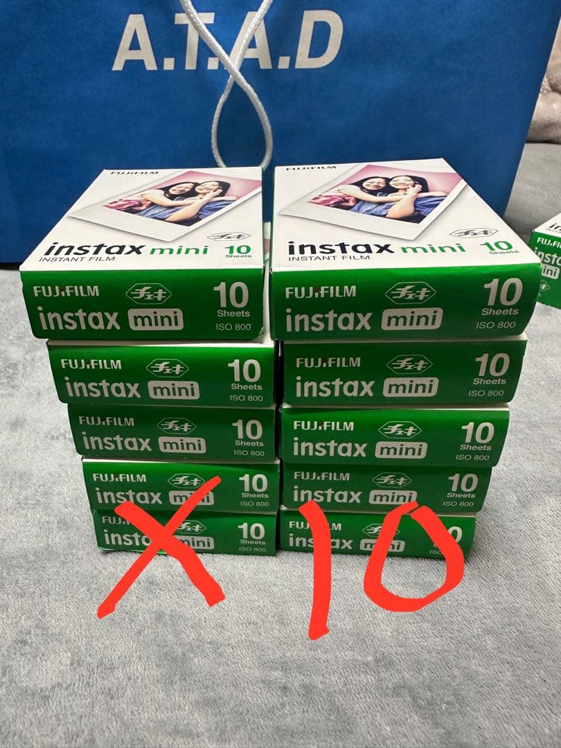 FUJIFILM instax mini インスタントフィルム X10箱