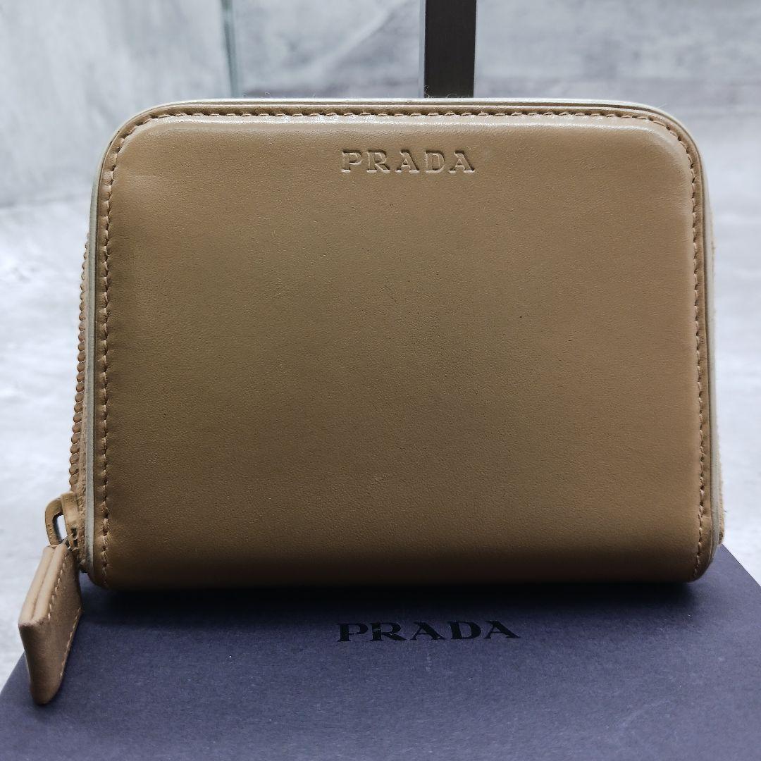 ✨美品✨ プラダ ラウンドファスナー レザー ケース マスタード