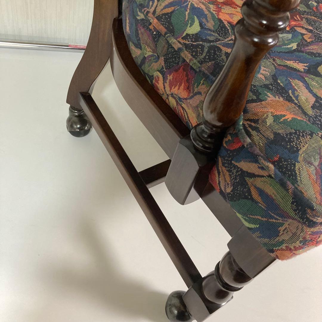 カリモク コロニアル アームチェア 椅子 1人がけ キャスター付き