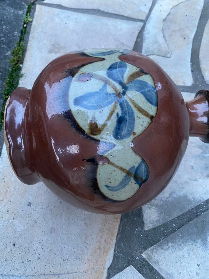 【花瓶】　手描き 花模様が素敵