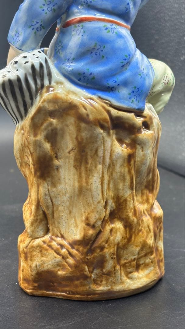 中国美術 中国古玩 色絵陶人形 陶器人形 高さ25cm 置物 オブジェ 古董品