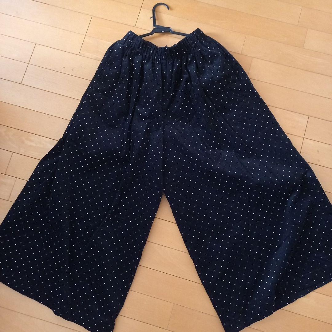 かぐれ　ドットコーデュロイワイドパンツ