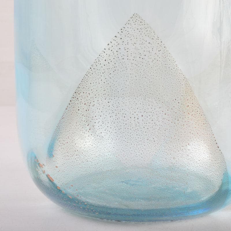 茶道具　水崎長寿作　義山　切箔　水色　水指　蓋裏波車蒔絵　共箱　V　8380