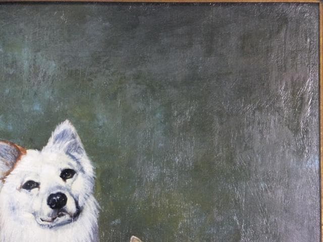 Ichikawa（市川）　直筆サイン『チャコとミニ』油彩 15号 0310O