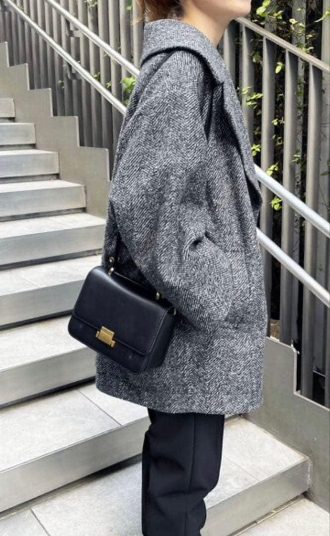 spick&span Wスライバーヘリンボーンミドルコート